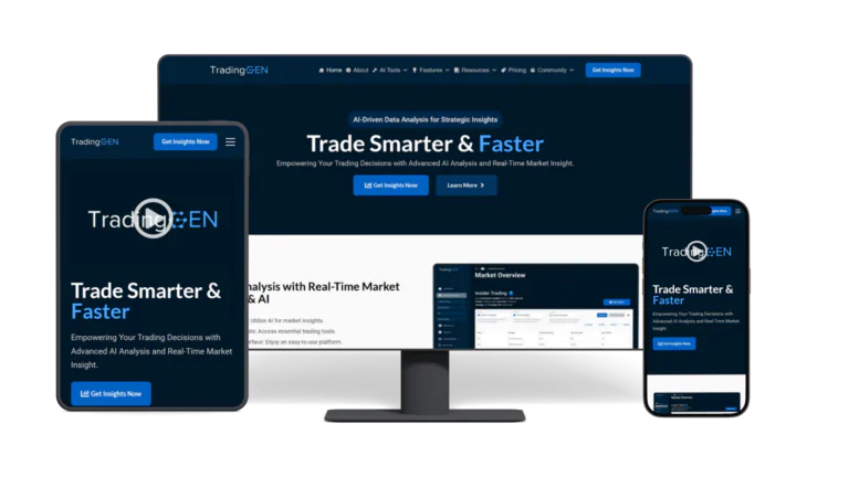 responsive design website for a startup call tradinggen